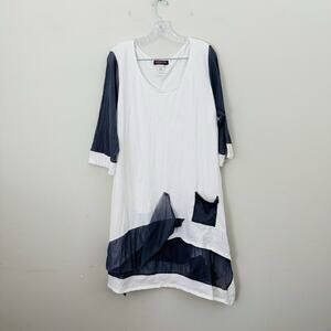 Taillissime White And Gray Asymmetrical Dress Women’s Size 1X